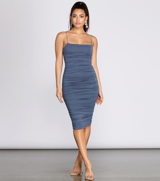 Fall For Me Ruched Midi Dress | Windsor